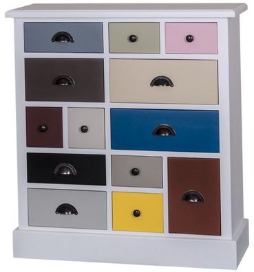 Casa Padrino Landhausstil Kommode Mehrfarbig 90 x 35 x H. 97 cm - Luxus Qualität