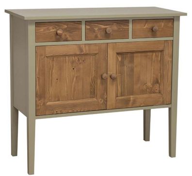 Casa Padrino Landhausstil Kommode mit 3 Schubladen und 2 Türen Grün / Braun 100 x 41