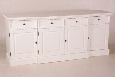 Casa Padrino Shabby Chic Landhaus Stil Sideboard Dielen Schrank Weiß B 216 H 90 cm Mö