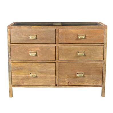 Casa Padrino Designer Schubladenschrank Natur 99 x 40,5 x H.76 cm - Kommode - Handgef