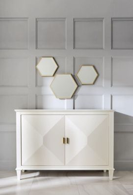 Casa Padrino Luxus Neoklassik Kommode Weiß / Gold 140 x H100 cm - Sideboard Art Deco
