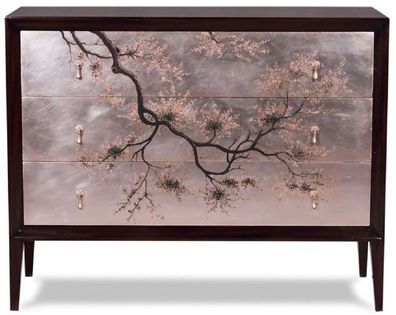 Casa Padrino Luxus Art Deco Kommode Dunkelbraun / Mehrfarbig 120 x 49 x H. 94 cm - Ed