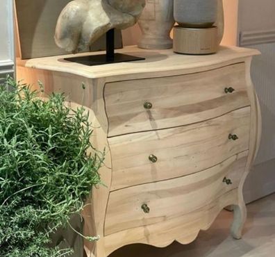 Casa Padrino Luxus Landhausstil Massivholz Kommode mit 3 Schubladen Naturfarben - Han