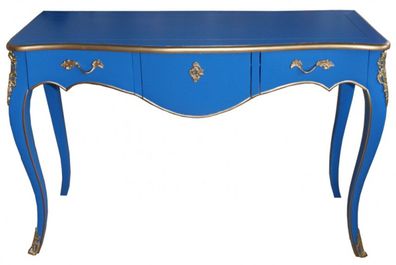 Casa Padrino Konsolentisch Blau / Gold Antik Stil Konsole Barock Möbel
