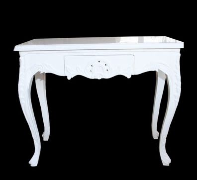 Casa Padrino Barock Konsolentisch Weiss mit Schubladen Damen Schminktisch - Antik Sti