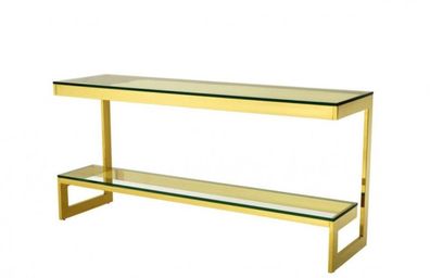 Casa Padrino Luxus Konsole Gold 160 x 45 x H. 76 cm - Konsolen Tisch Möbel