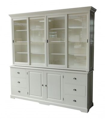 Großer Shabby Chic Landhaus Stil Schrank mit 4 Türen und 6 Schubladen - Buffetschrank