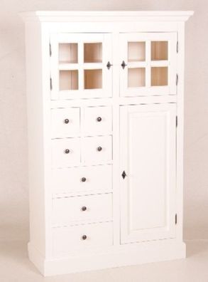 Casa Padrino Shabby Chic Landhaus Stil Schrank Buffetschrank Weiß mit vielen Schublad