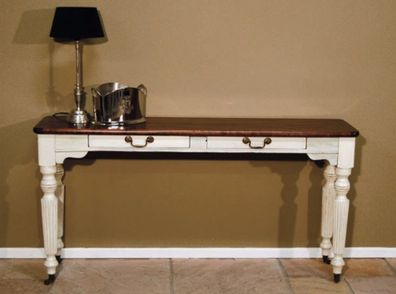 Casa Padrino Shabby Chic Konsolentisch Weiss / Holzfarben - Konsole Tisch Beistelltis