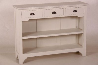 Casa Padrino Landhaus Stil Konsolen Tisch mit 3 Schubladen weiß - Shabby Chic Möbel