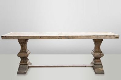 Casa Padrino Massivholz Konsole Eiche 220 x 46 cm - Massiver Konsolentisch Rustikal