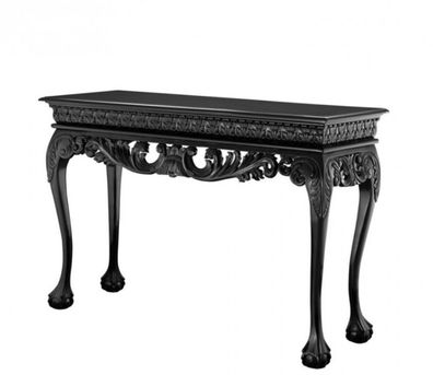 Casa Padrino Luxus Mahagoni Konsole Schwarz 152 x 52 x H. 101 cm - Luxus Kollektion