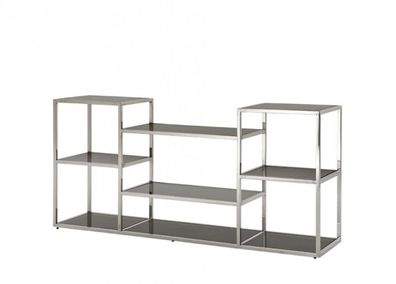 Casa Padrino Luxus Konsole mit Rauchglas 160 x 38 x H. 75 cm - Luxus Konsole
