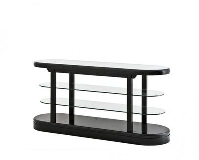 Casa Padrino Luxus Birkenholz Konsole Schwarz 180 x 57 x H. 87,5 cm - Luxus Qualität