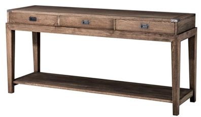 Casa Padrino Luxus Konsole mit 3 Schubladen in dunkelbraun 162,5 x 47,5 x H 76 cm - W