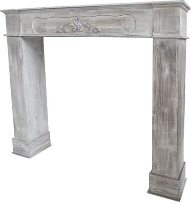 Casa Padrino Landhausstil Kaminumrandung Antik Graubraun 108 x 23 x H. 98 cm - Handge