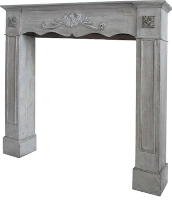 Casa Padrino Landhausstil Kaminumrandung Antik Grau 105 x 17 x H. 102 cm - Handgefert