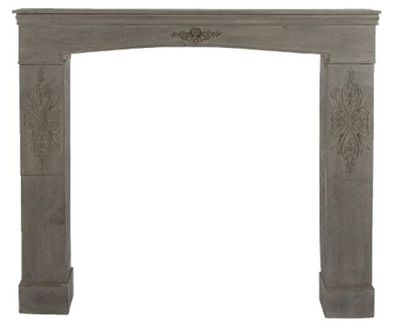 Casa Padrino Landhausstil Kaminumrandung Antik Graubraun 113 x 19 x H. 101 cm - Handg