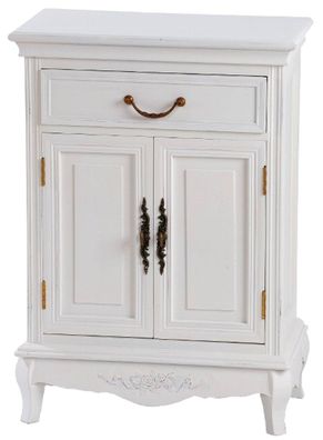 Casa Padrino Landhausstil Kommode Antik Weiß 53 x 30 x H. 75 cm - Shabby Chic Möbel
