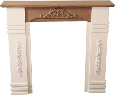 Casa Padrino Landhausstil Kaminumrandung Antik Weiß / Braun 110 x 22 x H. 98 cm - Sha