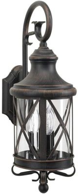 Casa Padrino Barock Außenwandleuchte Antik Braun 19 x 26 x H. 55 cm - Barock Außenlat
