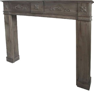 Casa Padrino Landhausstil Kaminumrandung Antik Graubraun 137 x 20 x H. 113 cm - Landh