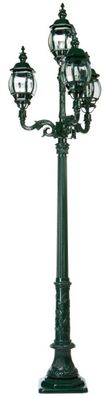 Casa Padrino Barock Gartenlaterne Grün 73 x 73 x H. 281 cm - Elegante Außenstehleucht