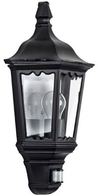 Casa Padrino Jugendstil Außenwandleuchte mit Bewegungssensor Schwarz 20 x 12 x H. 50