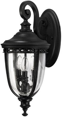 Casa Padrino Barock Außenwandleuchte Schwarz 21,6 x 26,7 x H. 50 cm - Elegante Balkon
