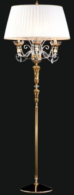 Casa Padrino Luxus Barock Stehleuchte Gold / Weiß Ø 65 x H. 185 cm - Elegante Barocks