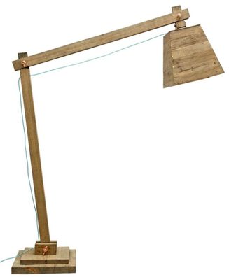 Casa Padrino Kiefernholz Stehleuchte Naturfarben 190 x 52 x H. 220 cm - Luxus Stehlam