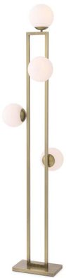 Casa Padrino Luxus Stehleuchte Messingfarben / Weiß 40 x 34,5 x H. 175 cm - Moderne W