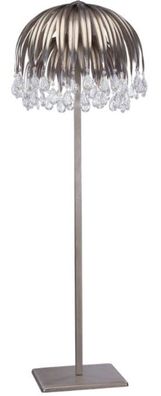 Casa Padrino Luxus Kristall Stehleuchte Silber Ø 60 x H. 190 cm - Moderne Metall Steh