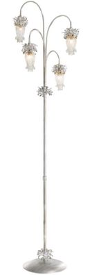 Casa Padrino Luxus Stehleuchte Silber / Gold Ø 50 x H. 170 cm - Moderne Metall Stehla