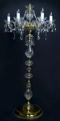 Casa Padrino Luxus Barock Kristall Stehleuchte Gold Ø 45 x H. 125 cm - Prunkvolle Ste
