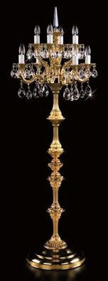 Casa Padrino Luxus Barock Kristall Stehleuchte Gold Ø 56 x H. 152 cm - Prunkvolle Mes