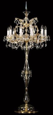 Casa Padrino Luxus Barock Kristall Stehleuchte Gold Ø 68 x H. 168 cm - Prunkvolle Ste