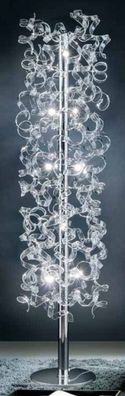 Casa Padrino Luxus LED Stehleuchte Silber Ø 40 x H. 170 cm - Wohnzimmer Stehlampe mit