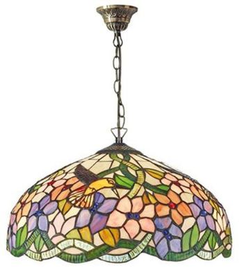 Casa Padrino Tiffany Hängeleuchte Mehrfarbig Ø 40 x H. 92 cm - Luxus Qualität