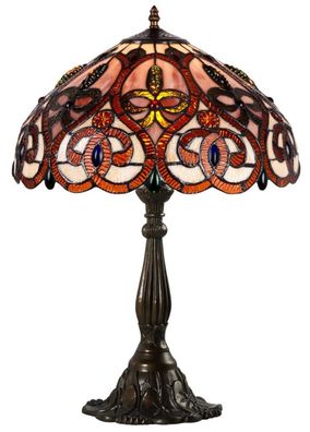 Casa Padrino Tiffany Tischleuchte Mehrfarbig Ø 42 x H. 60 cm - Luxus Wohnzimmer Tisch