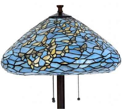 Casa Padrino Luxus Tiffany Stehleuchte Schmetterlinge Blau / Mehrfarbig Ø 50 x H. 160