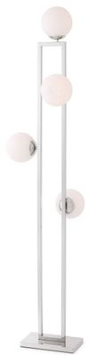 Casa Padrino Luxus Stehleuchte Silber / Weiß 40 x 34,5 x H. 175 cm - Moderne Wohnzimm