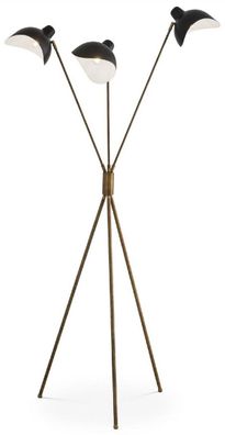 Casa Padrino Luxus Stehleuchte Antik Messingfarben / Schwarz 87 x 87 x H. 180 cm - El