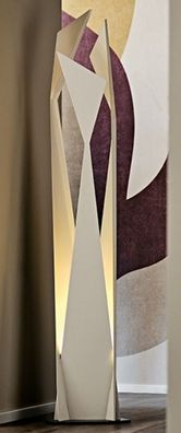 Casa Padrino Designer LED Stehleuchte Titanfarben / Schwarz 47 x 40 x H. 204 cm - Mod