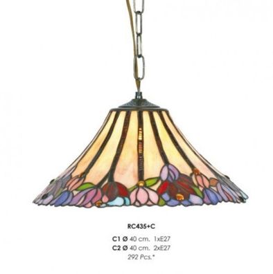 Handgefertigte Tiffany Pendelleuchte Hängeleuchte von Casa Padrino Durchmesser 40 cm,