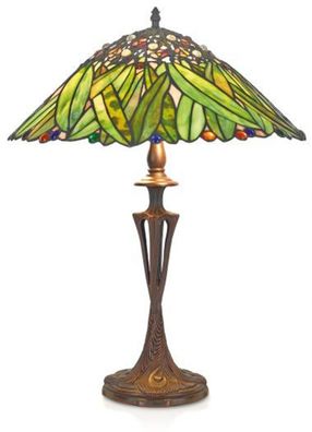 Casa Padrino Tiffany Tischleuchte Hockerleuchte Bananenblätter 40 cm ModX4c - Leuchte