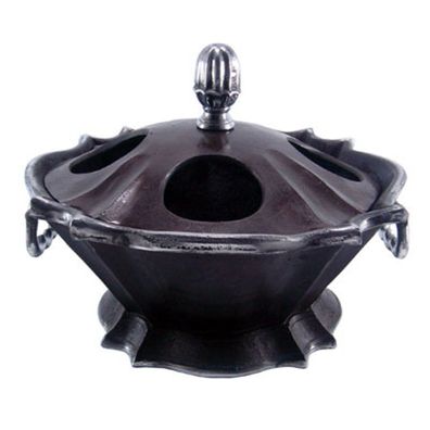 Casa Padrino Barock Weinkühler für 4 Flaschen Aluminium / Antik Silber H 20 cm, Durch