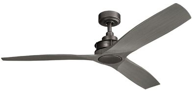 Casa Padrino Luxus Deckenventilator Schwarz / Grau 142 x H. 36 cm - Moderner Ventilat