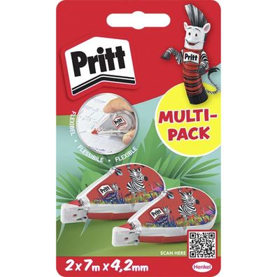 Pritt Mini Korrektur Roller 2 Stück Korrekturband 4,2 mm × 7 m