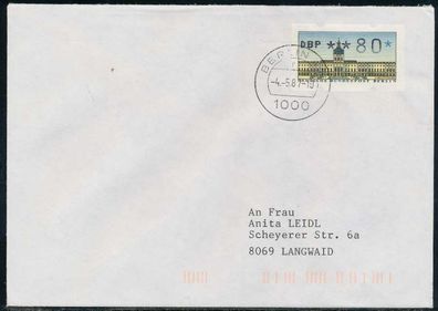BERLIN ATM 1-080 NORMAL-BRIEF EF FDC X7E46F2